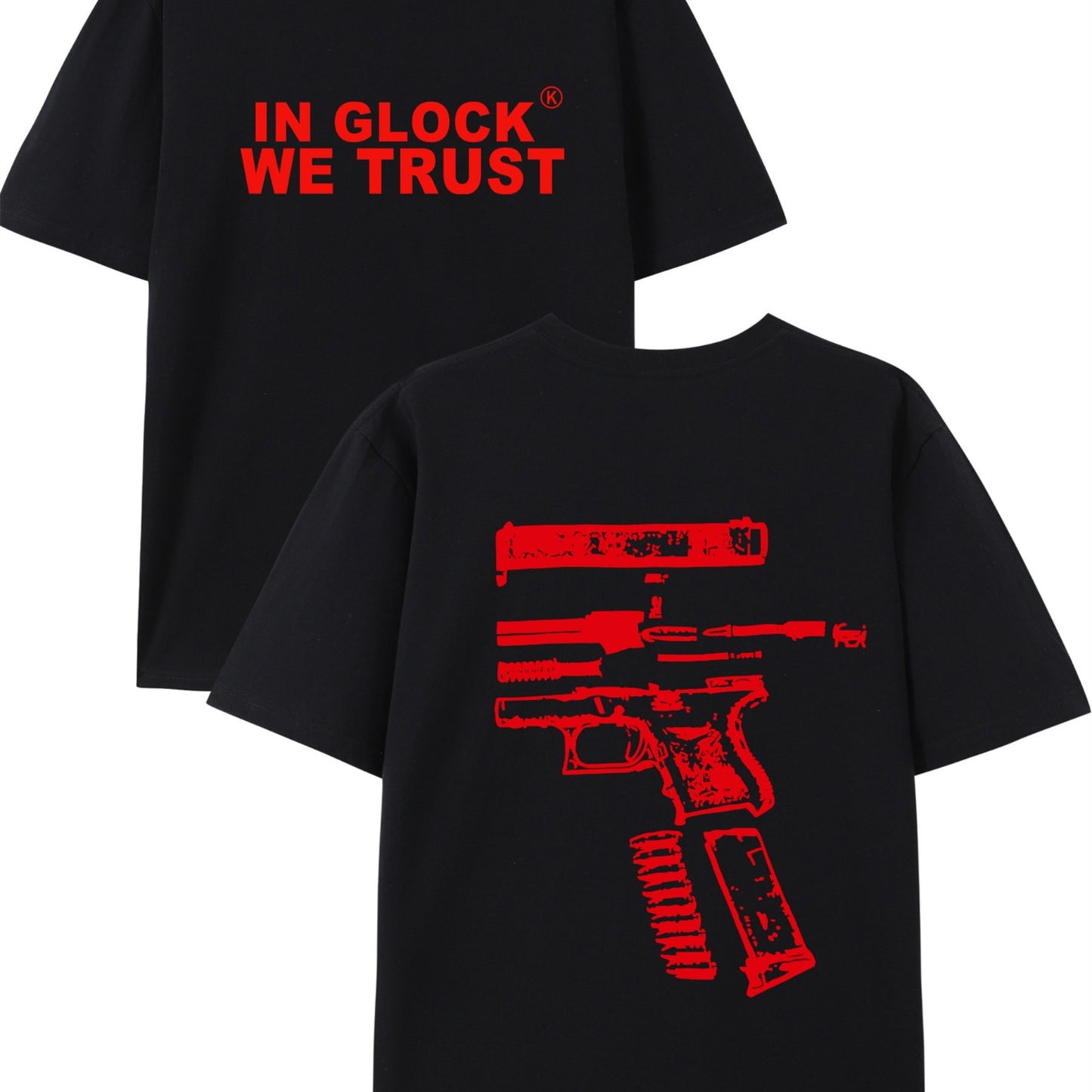 In Glock We Trust" Men's Cotton T-Shirt - Soft, Comfortable & Stylish with Unique Letter Print Design