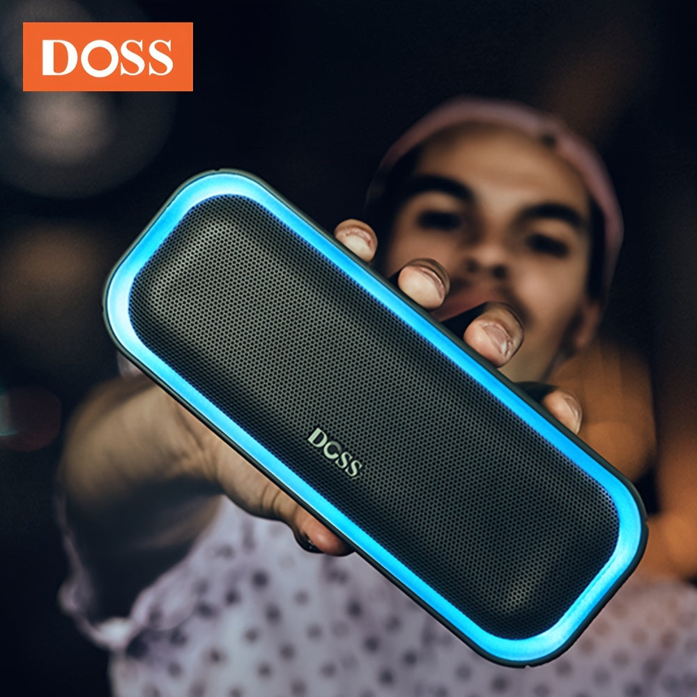 DOSS Wireless Speaker, SoundBox Pro, Wireless 5.0 with 20W Stereo Sound, Active Extra Bass, Ture Wireless Stereo Pairing, Beat-Driven Lights, 20 Hours Playtime, Portable Speaker for Indoor Outdoor