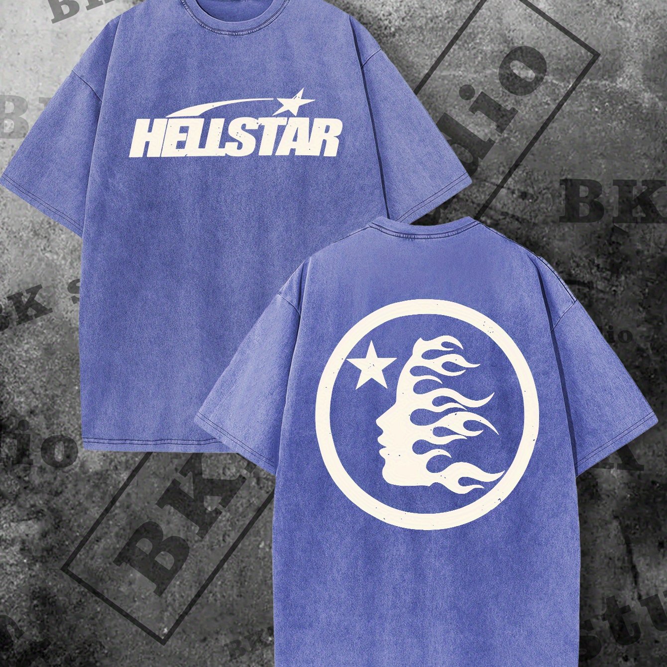 HELLSTAR Print Tee Shirt, Tees for Men, Casual Short Sleeve T-shirt for Summer