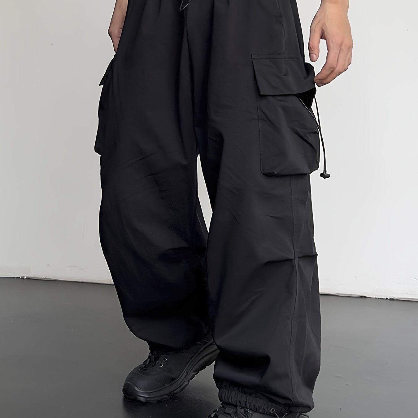 Men's Casual Y2k Loose Fit Cargo Pants, Chic Street Style Flap Pocket Pants