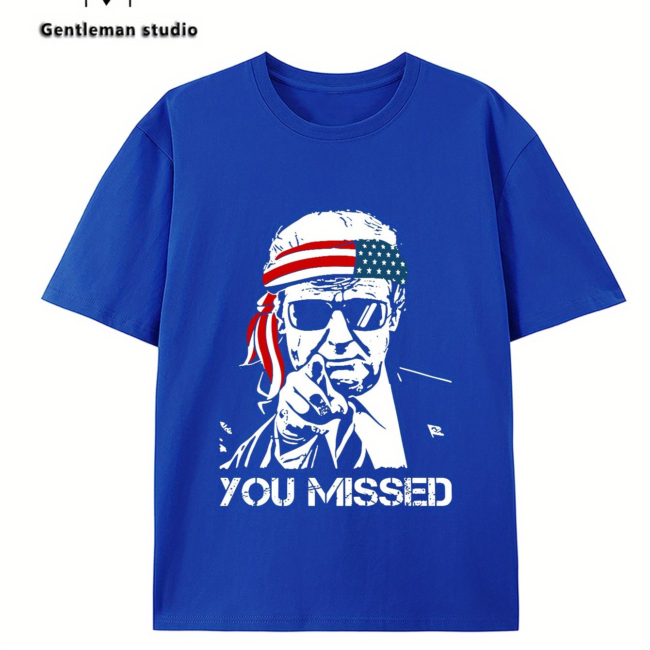 YOU MISSED Print Tee Shirt, Tees for Men, Casual Short Sleeve T-shirt for Summer