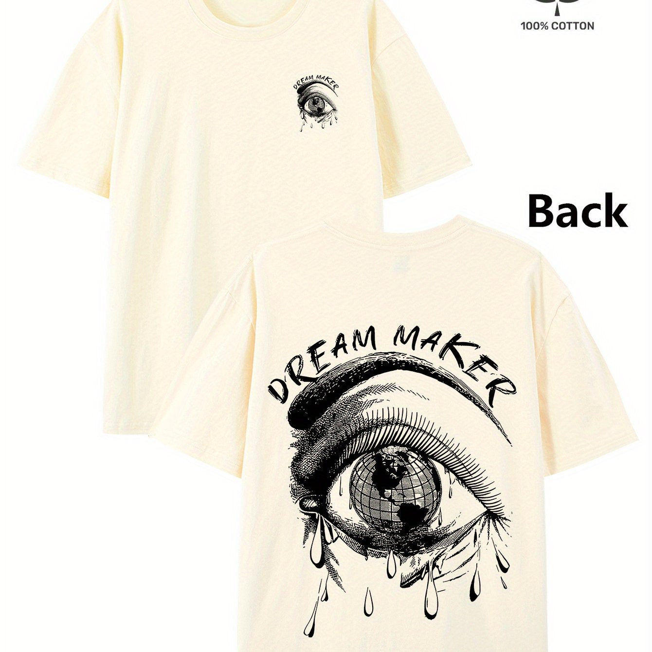 OREAM MAKER Print Tee Shirt, Tees for Men, Casual Short Sleeve T-shirt for Summer