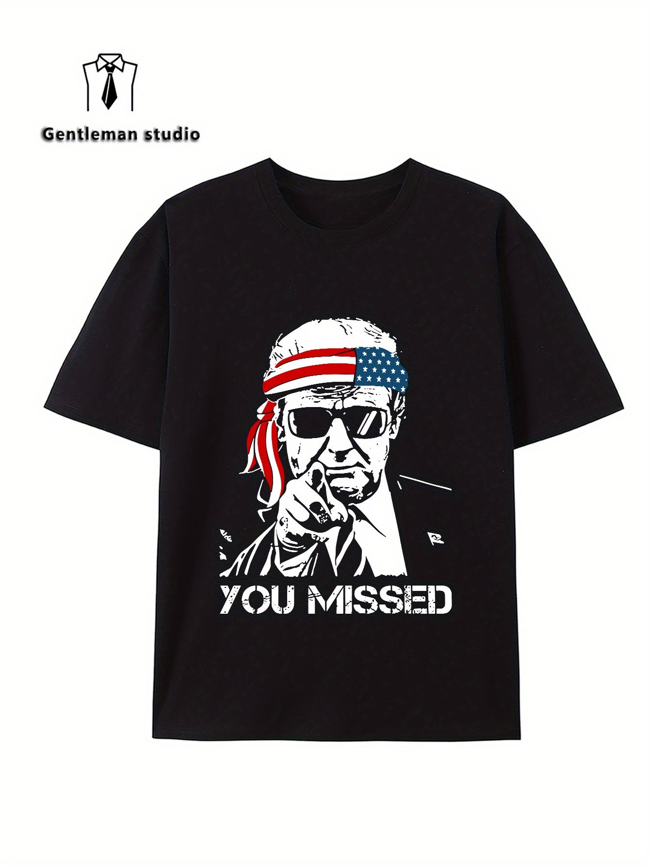 YOU MISSED Print Tee Shirt, Tees for Men, Casual Short Sleeve T-shirt for Summer