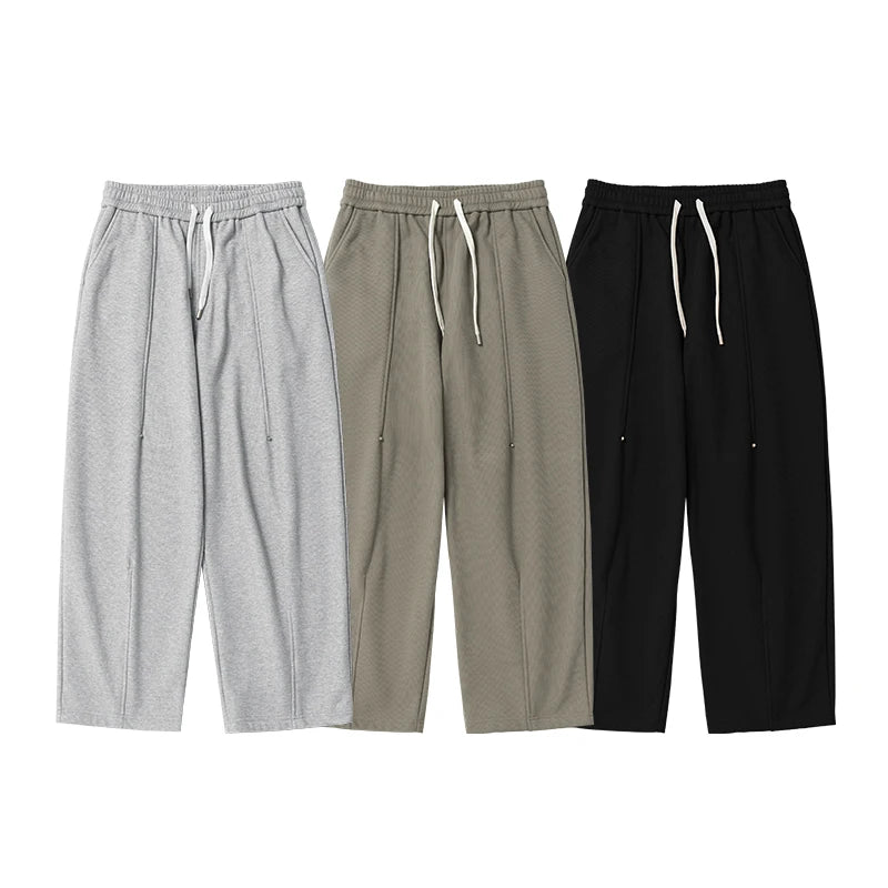 INFLATION Heavyweight Polar Fleece Lined Sweatpants Men Streetwear Straight Leg Pants Casual Trousers Unisex