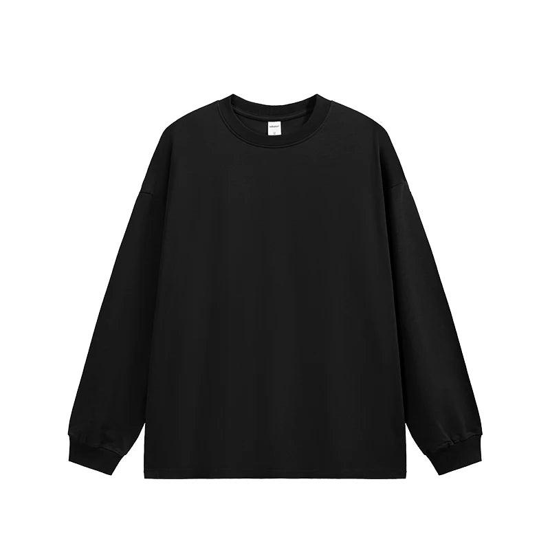 INFALTION 100% Cotton Long Sleeve Tshirt Unisex 305G Candy Color Oversized Tees