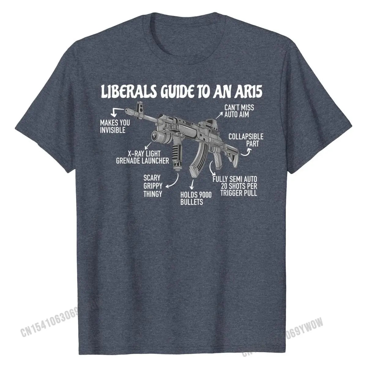 Liberals Guide to an AR15 Funny Anti Liberal Pro Gun AR15 2A T-Shirt Hot Sale Boy Tops T Shirt Printed On Tshirts Cotton Design