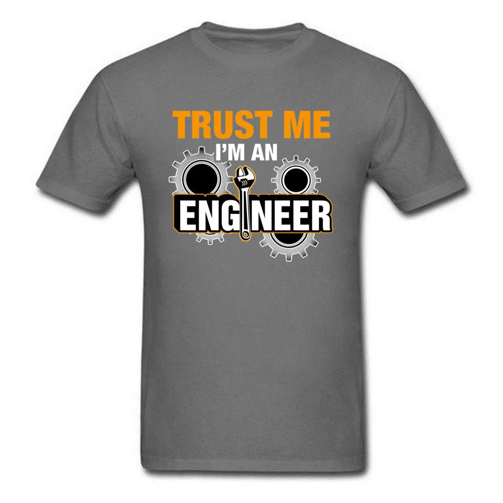 Funny Saying T Shirts Men Geek Letter T-shirts Trust Me I Am An Engineer Letter Steampunk Gear Tshirt Swag Programmer Streetwear