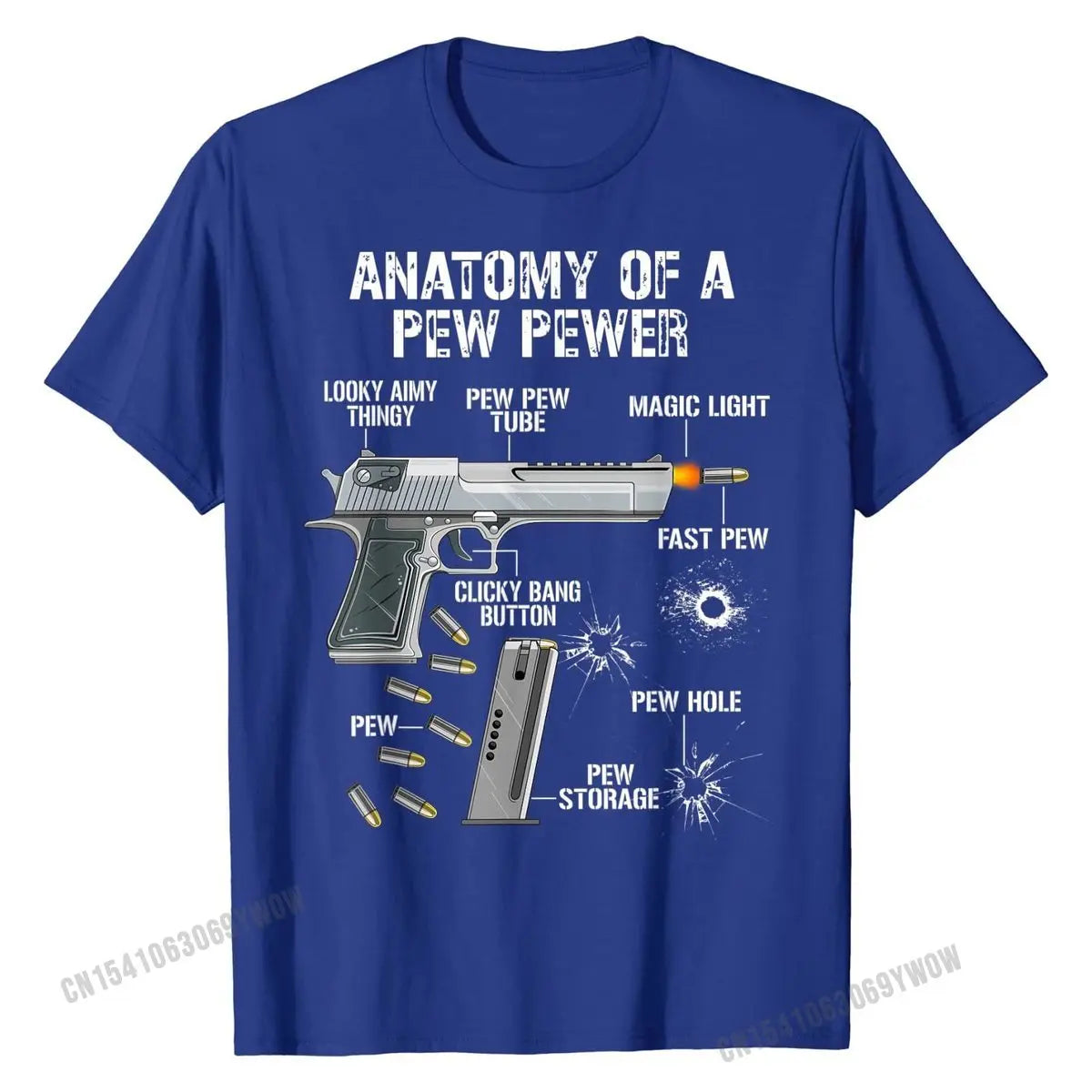 Funny Anatomy Of A Pew Pewer Ammo Gun Amendment Saying T-Shirt T Shirts Tops T Shirt Graphic Cotton Birthday Printed Men