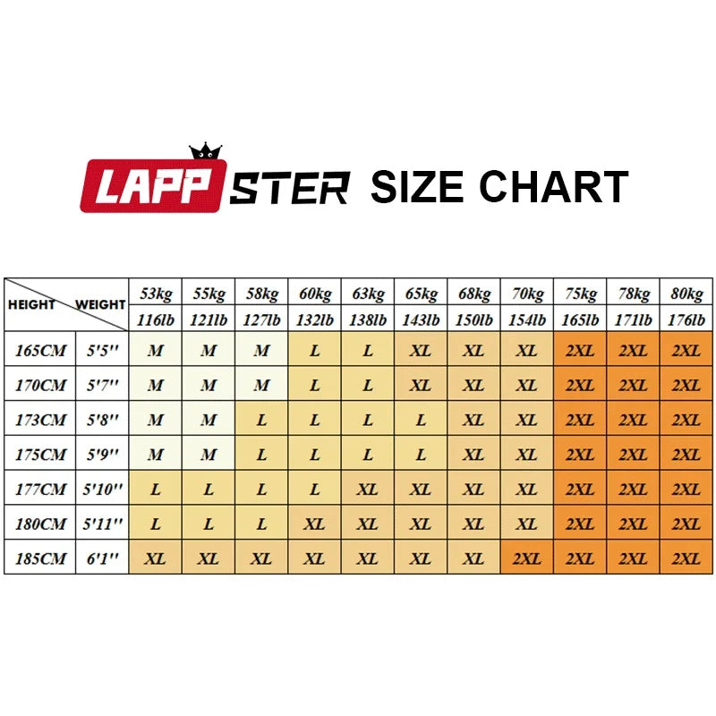 LAPPSTER Men Black Baggy Jeans Streetwear 2023 Harajuku Casual Straight Pants Male Loose Streetwear White Graphic Denim Pants