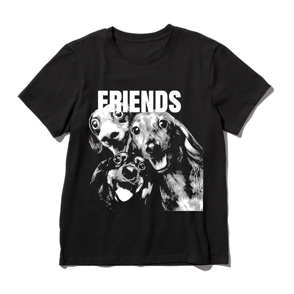 Coolmind U0064-T2 Funny Friends Dog Print Men T Shirt Cool Exclusive Graphic Men Tshirt Big Size Unisex Tee Shirts