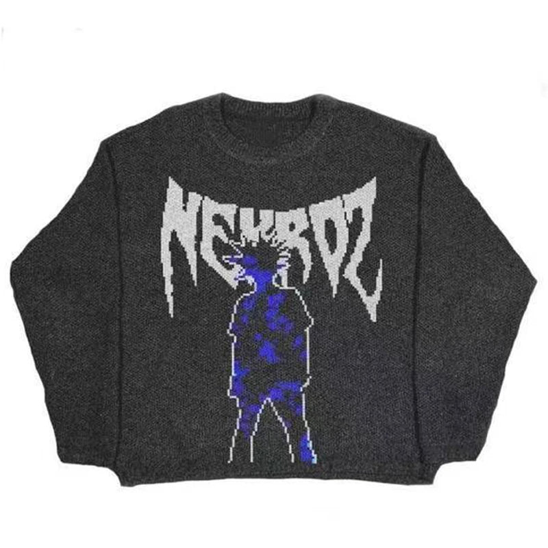 Skull Sweater Men Gothic Punk Vintage Retro Wool Knit Pullover 2023 New Winter Y2K Harajuku Oversized Women's Sweater Knitted