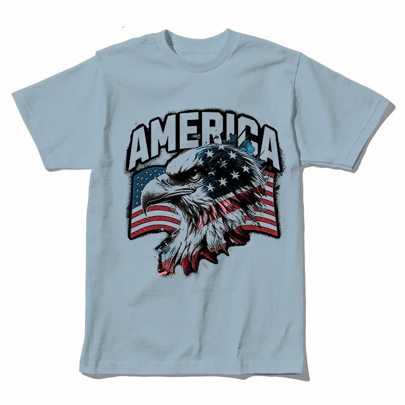 Coolmind U0030-T2 America Eagle Graphic Print Men T Shirt Casual 100% Cotton Funny Men Tshirt Big Size Tee Shrits Tops