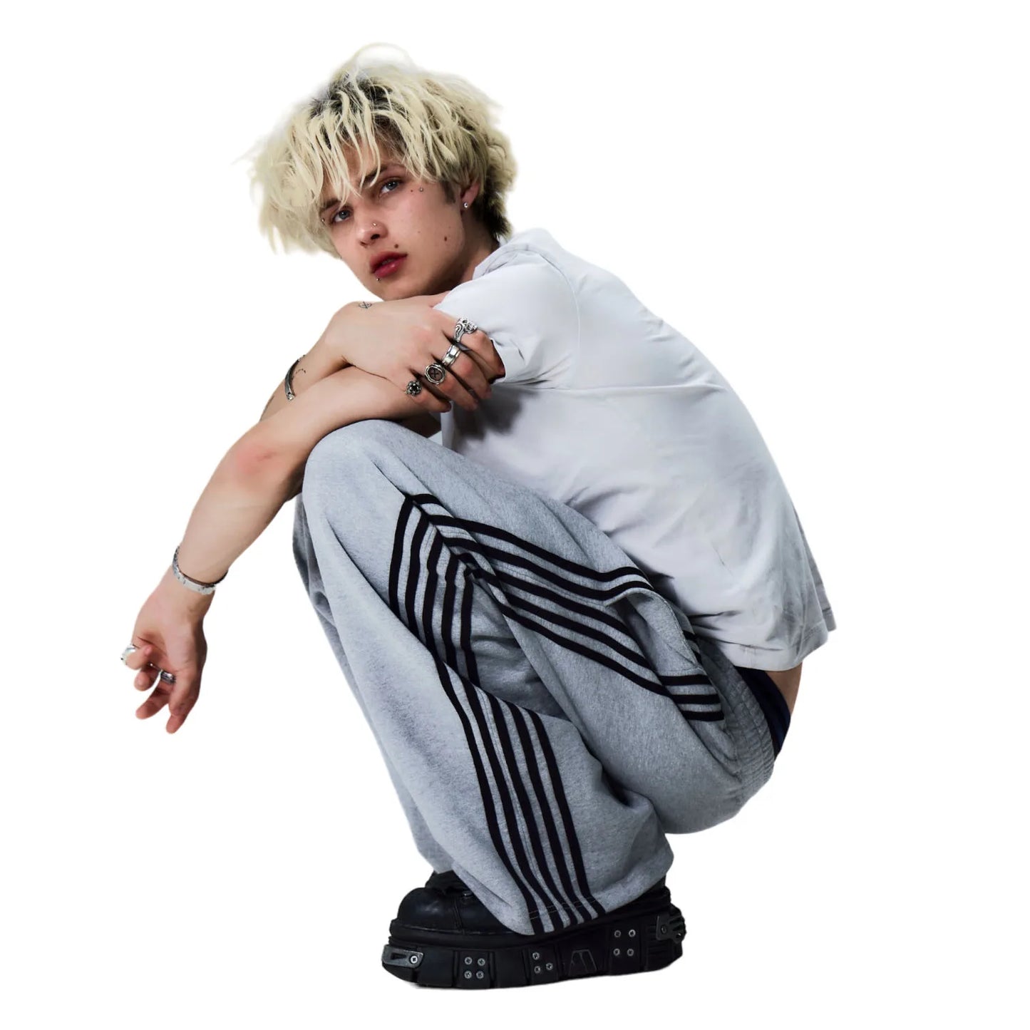 Y2K Fashion Simple Striped Casual Pants for Men and Women Retro Harajuku Loose Straight Pants High Waist Loose Hip Hop Sweatpant