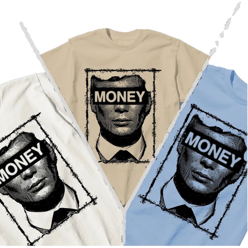 Coolmind U0034-T2 Cool Exclusive Graphic Money Print Men T Shirt Casual Big Size Unisex Tshirt Totton Tee Shirts