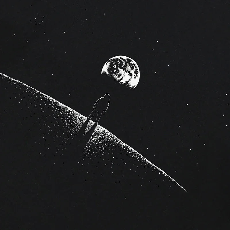 2024 T-Shirt Streetwear Space Astronaut Graphic T Shirt Cotton Hipster Men Tshirt Unisex Tops Tees Black Hip Hop Clothing