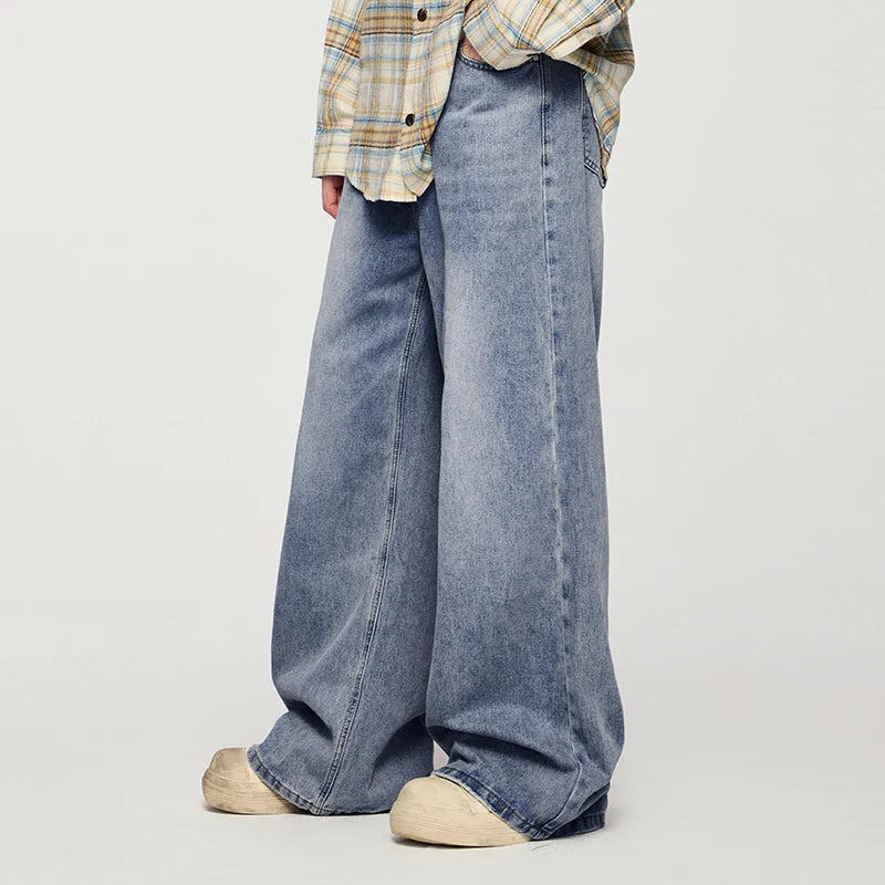 INFLATION Classic Floor-Length Pants American High Street Washed Denim Jeans