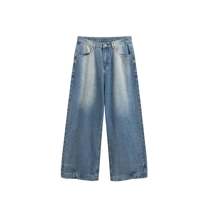 INFLATION Wide Leg Jeans Men High Street Washed Baggy Denim Pants