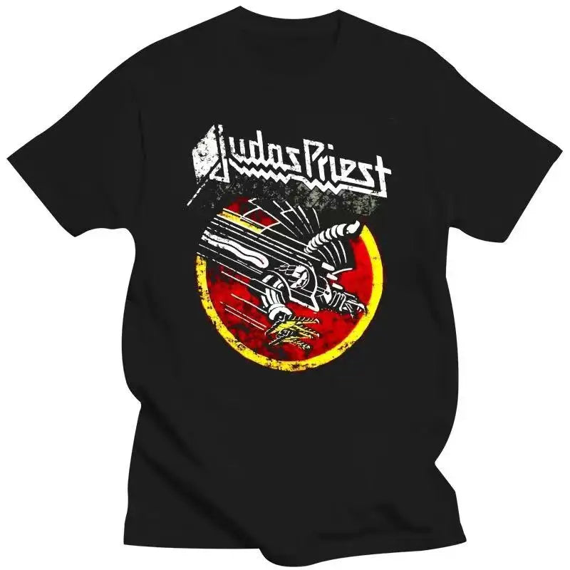 Judas Priest T-Shirt Cool Black Graphic Print Retro Vintage Band Tees for Men 80023