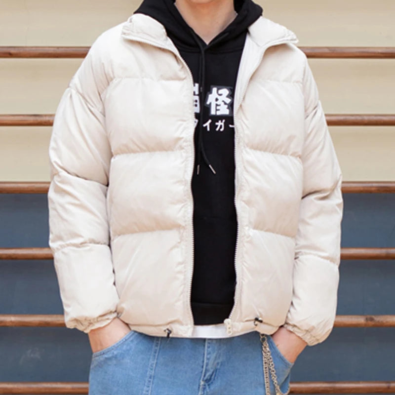 LAPPSTER Men Harajuku Warm Bubble Coat Winter Jacket 2023 Streetwear Solid Black Parkas Man Korean Fashion Puffer Jackets Coats