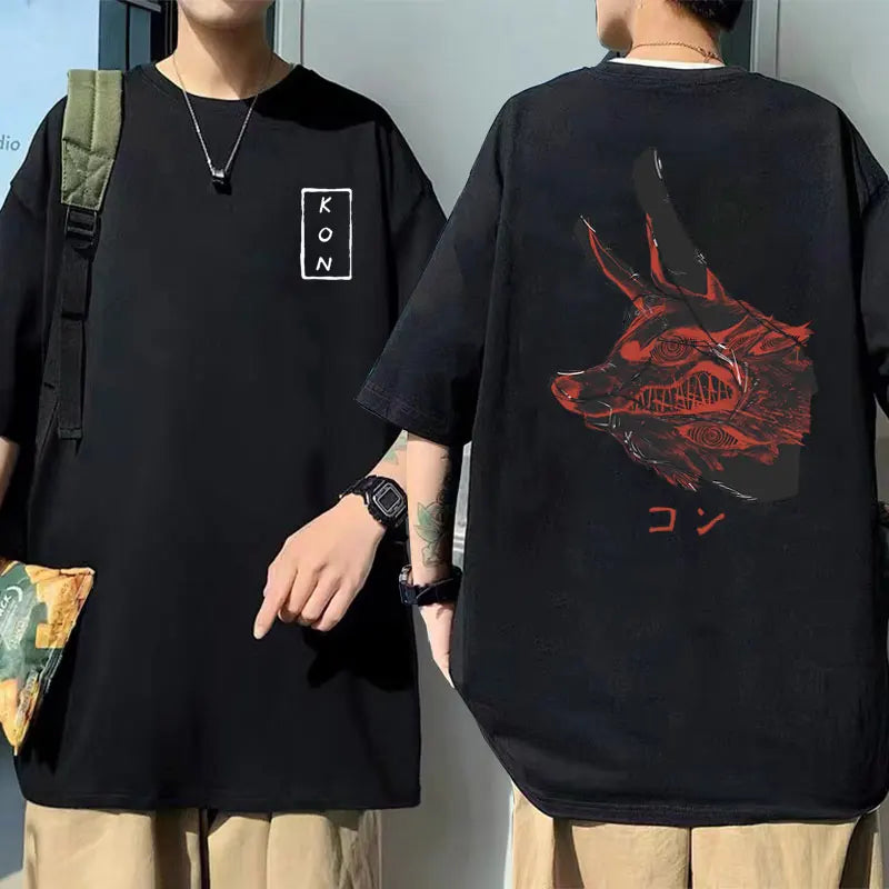 Japanese Anime Cartoon Kon Shirt Men Running Sports Loose Oversized T-shirt Short Sleeve Cotton Summer Men's Top Men's T Shirt