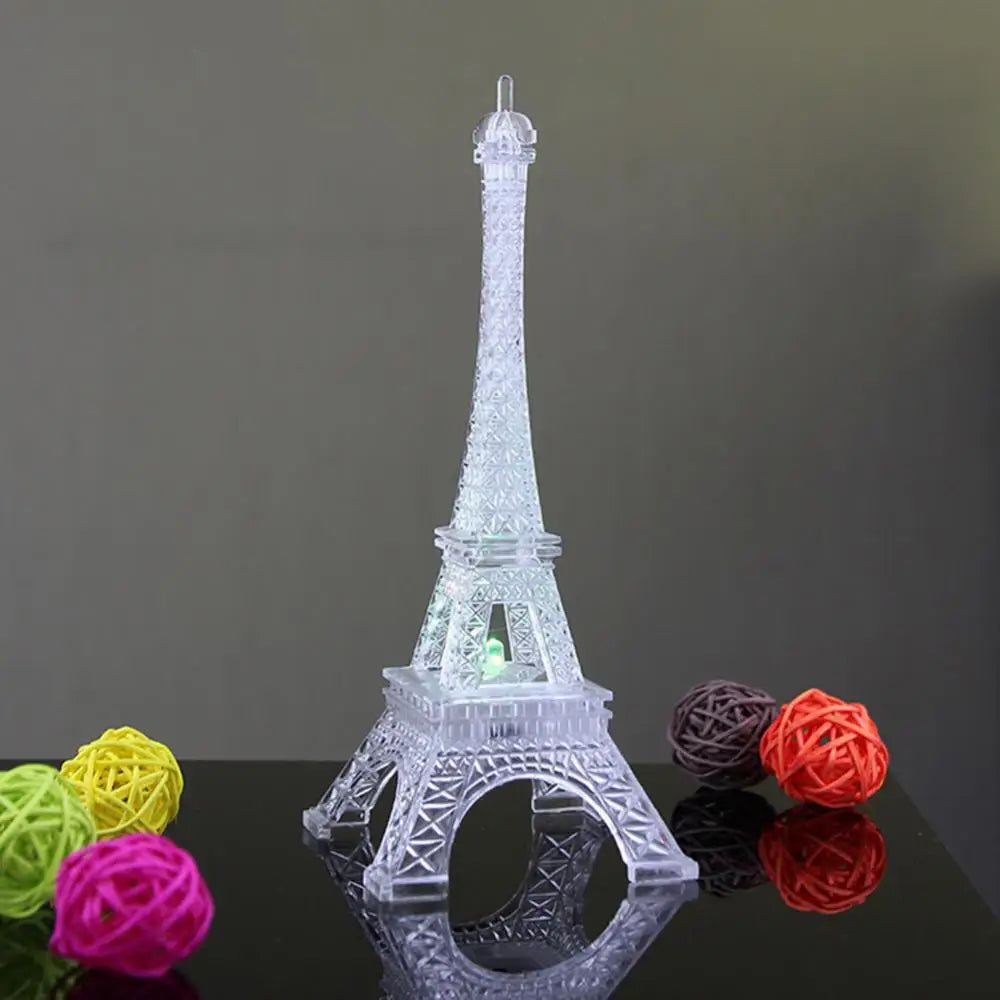 LED Eiffel Tower Figurines World Building Romantic Paris Eiffel Tower Night Light Home Decoration Valentine's Day Xmas Gifts