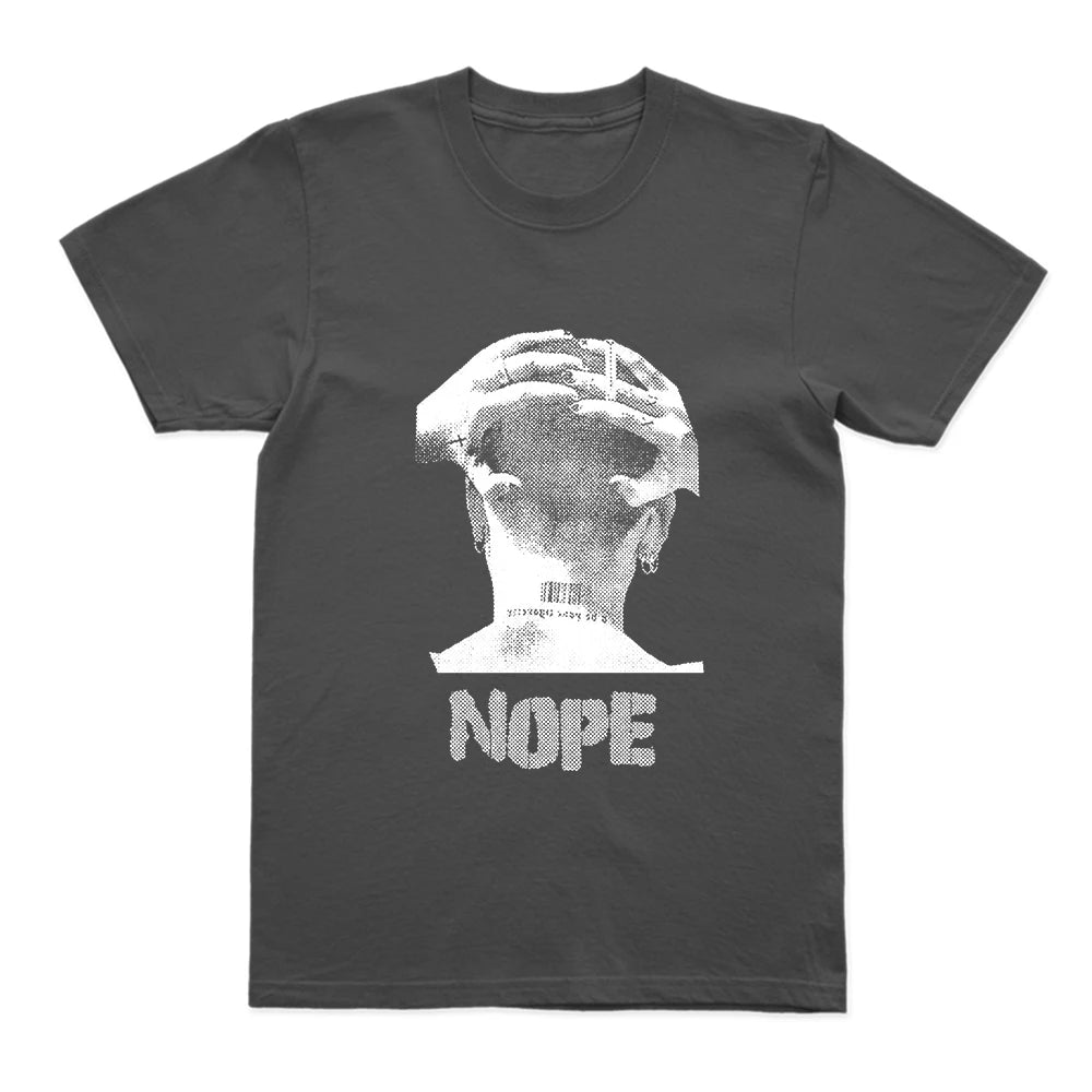 Coolmind U0089-T2 Nope Exclusive Graphic Print Streetwear 100% Cotton Men Tshirt Loose Big Size Unisex Tee Shirts