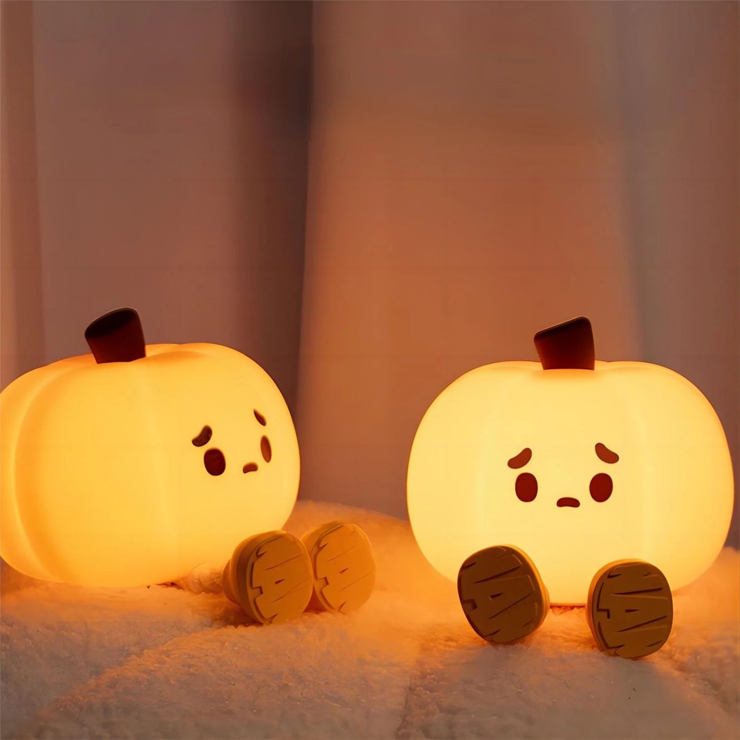 Pumpkin Night Lights Cute Soft Silicone Safe Lamp Decorations Timing Dimmable Bedside Decor Kids Baby Birthday Gifts