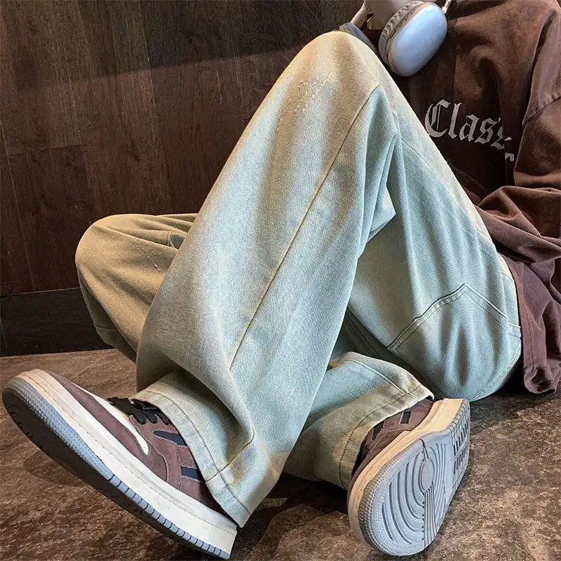 LAPPSTER Y2k Streetwear Baggy Stacked Jeans Men New Low Rise Korean Fashion Cargo Jeans Harajuku Vintage Black Cargo Denim Pants