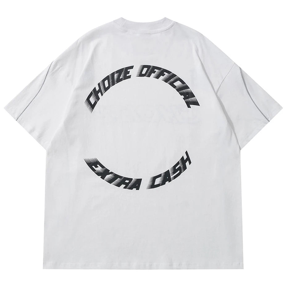 CHOIZE T Shirts Men Streetwear Hip Hop Oversized T-shirt Black White Loose Casual Cotton Tee Tops Hip Hop Tshirt Man