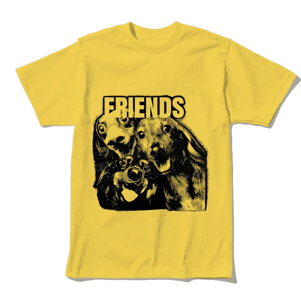 Coolmind U0064-T2 Funny Friends Dog Print Men T Shirt Cool Exclusive Graphic Men Tshirt Big Size Unisex Tee Shirts