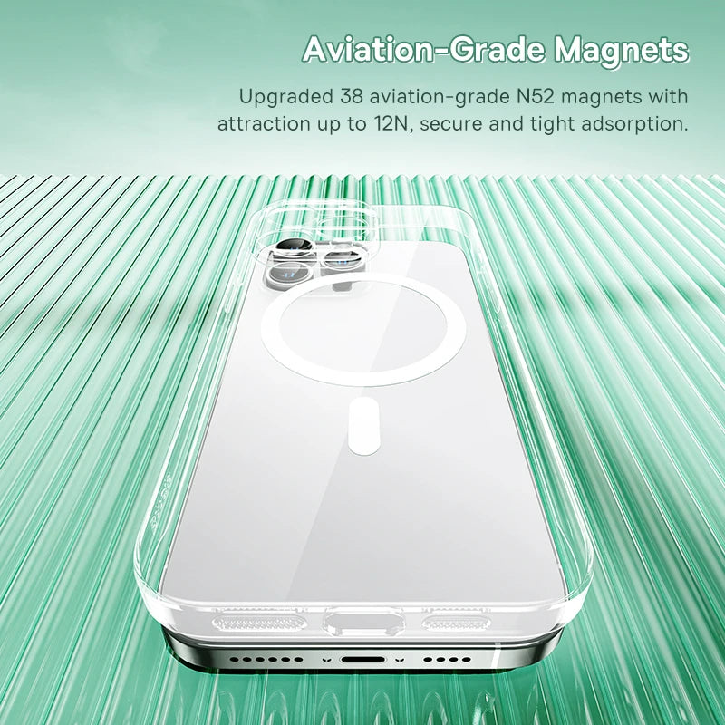 Baseus Magnetic Case for iPhone 16 15 Pro Max Case Wireless Charging Cover for iPhone 14 13 12 11 Pro Max Plus PC Phone Case