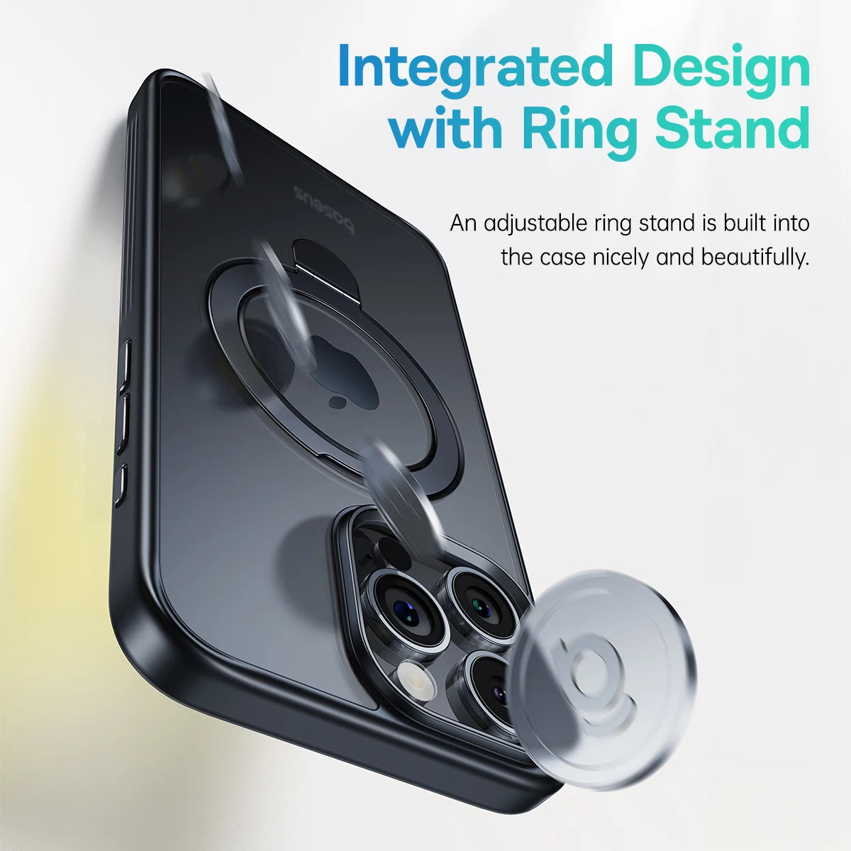 Baseus Magnetic Stand Case for iPhone 16 15 14 13 Pro Max Plus Case 180° Adjustable Kickstand Ring Cover Magnetic Charging Case