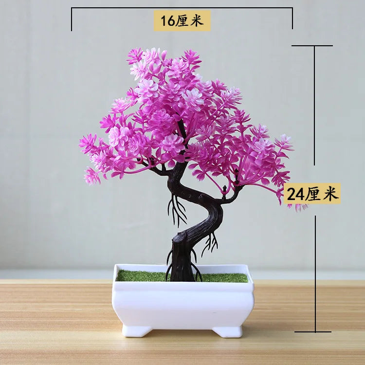 1pc Artificial Plants Bonsai Small Tree Simulation Plants Fake Flowers Table Potted Ornaments Home Decoration Hotel Garden Decor