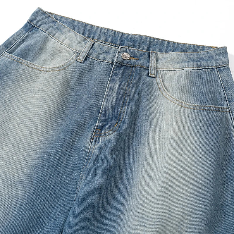 INFLATION Wide Leg Jeans Men High Street Washed Baggy Denim Pants