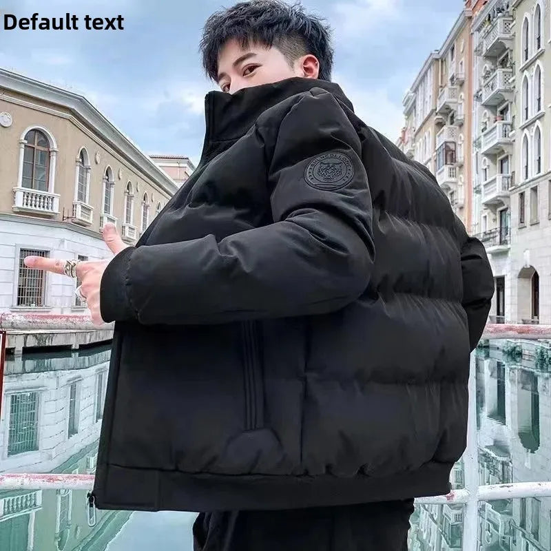 Men's Autumn Winter Jacket 2023 New Fashion Cotton Coat Thickened Fleece Lined Casual Parkas Padded Jacket