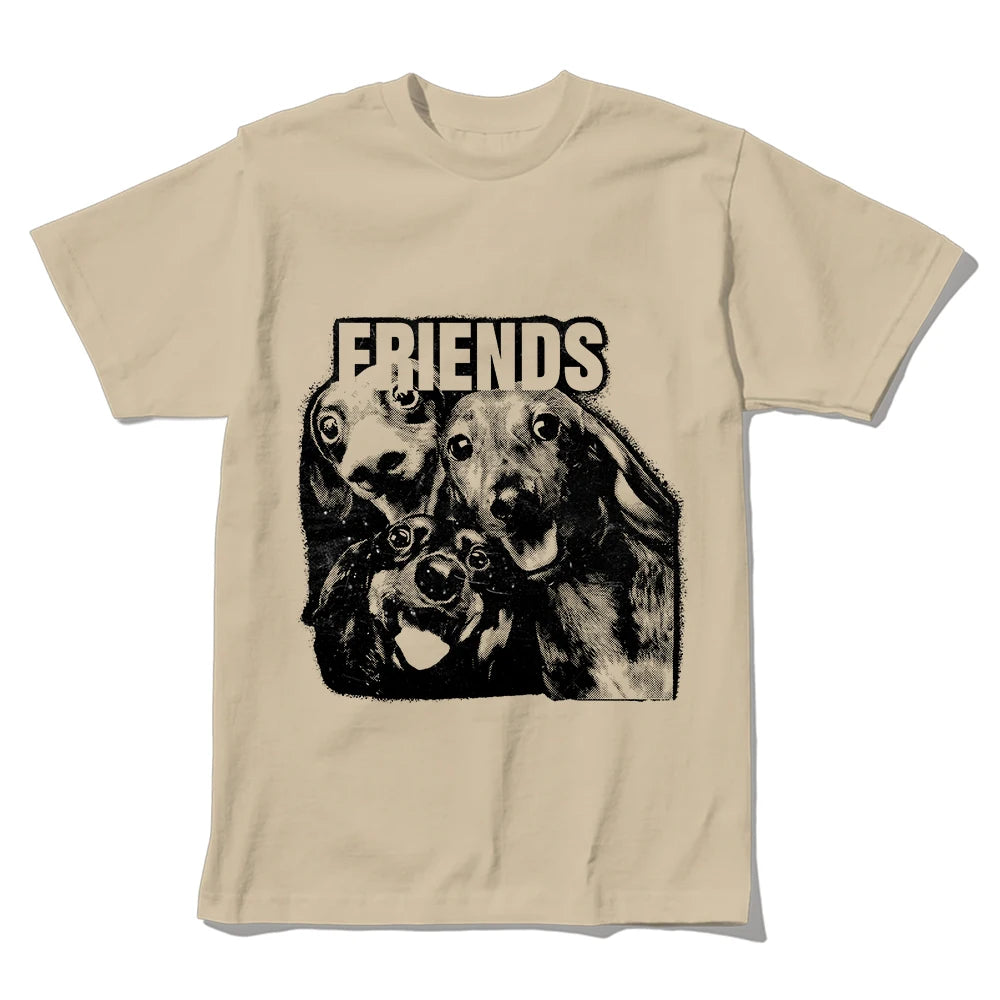 Coolmind U0064-T2 Funny Friends Dog Print Men T Shirt Cool Exclusive Graphic Men Tshirt Big Size Unisex Tee Shirts