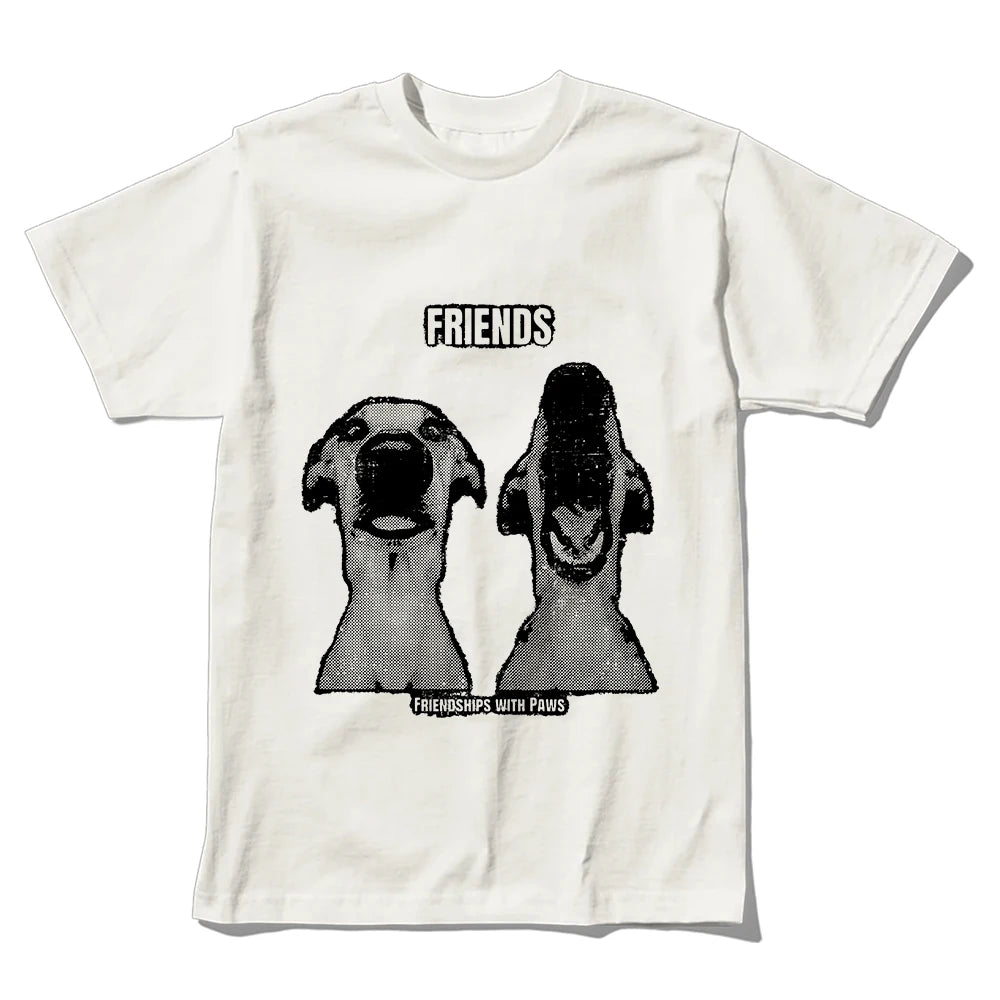 Coolmind U0077-T2 100% Cotton Funny Friends Dog Print Men T Shirt Cool Exclusive Graphic Men Tshirt O-Neck Unisex Tee Shirts