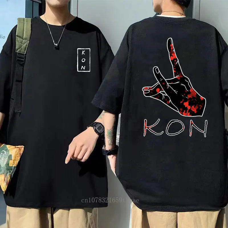 Japanese Anime Cartoon Kon Shirt Men Running Sports Loose Oversized T-shirt Short Sleeve Cotton Summer Men's Top Men's T Shirt