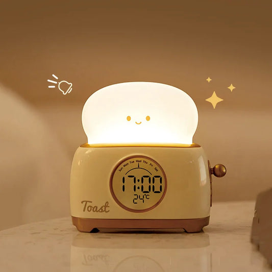 Kid Alarm Clock LED Night Light Digital Clock Children's Sleep Trainier For Home Bedroom Bedside Cute Temperature Display Reloj