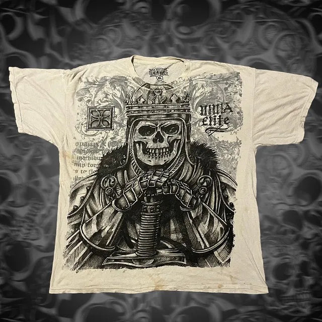 TAPOUT Gothic Fashion Skull Graphic Print Cotton T-shirts Y2K Retro Grunge Hip Hop Short Sleeve Oversized Tee Men Clothing Tops