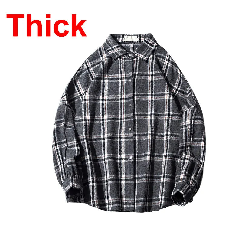 LAPPSTER Y2k Harajuku Harajuku Plaid Shirt 2023 Man Streetwear Fleece Shirts Long Sleeve Mens Vintage Korean Fashions Clothes