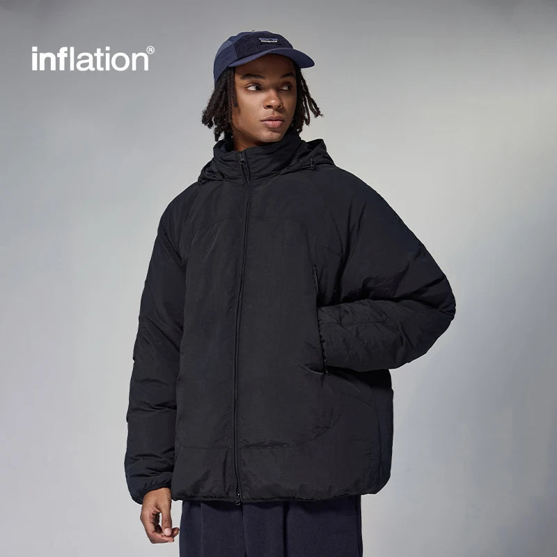 INFLATION Unisex Oversized Down Jacket New Arrival Functional 90% Down Solid Color Hooded Mens Outerwear