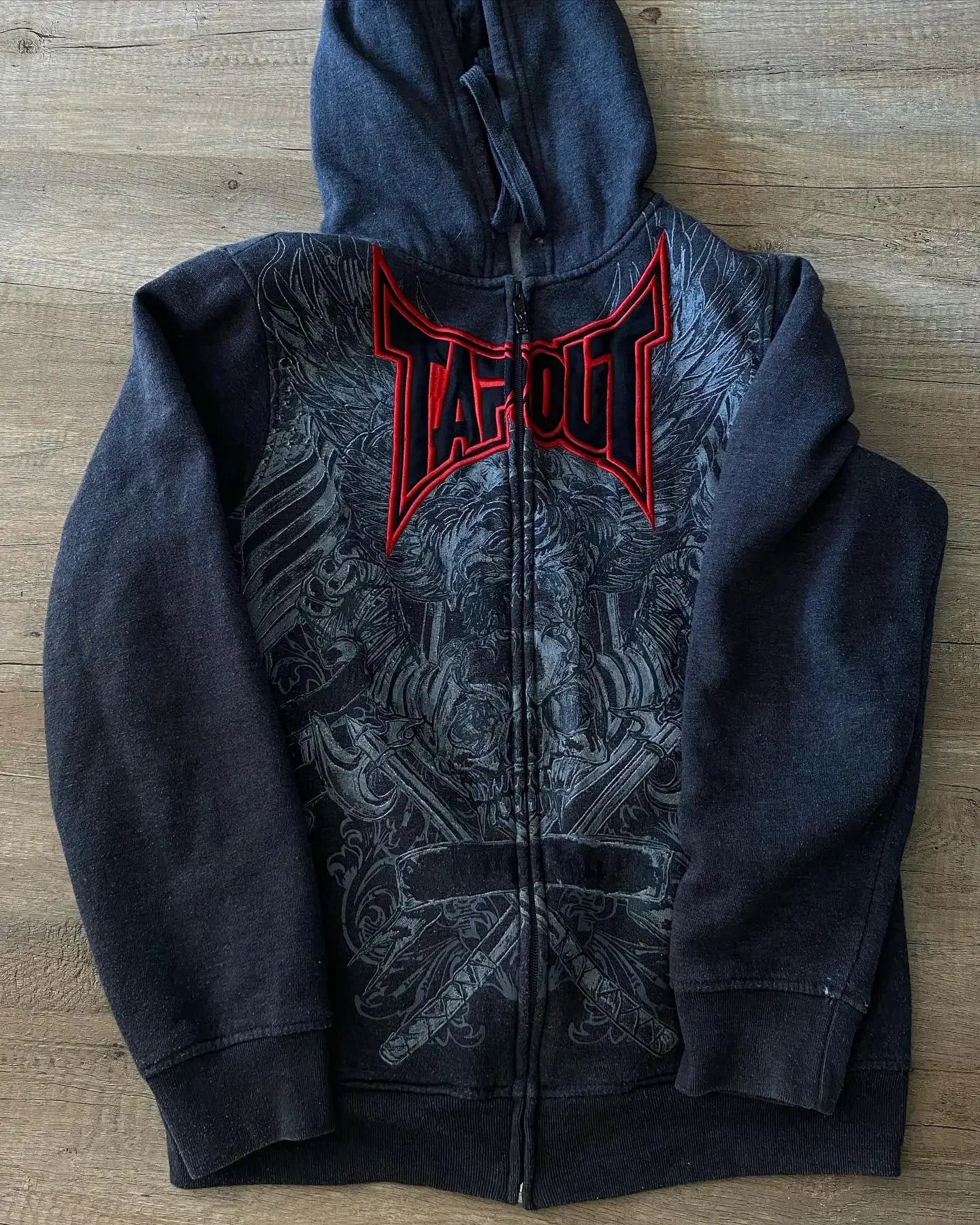 Retro Tapout Hip Hop Letter Zipper Hoodie Y2K Sweatshirt Women Mens Graphic Print Oversized Hoodie Jacket Clothes Streetwear