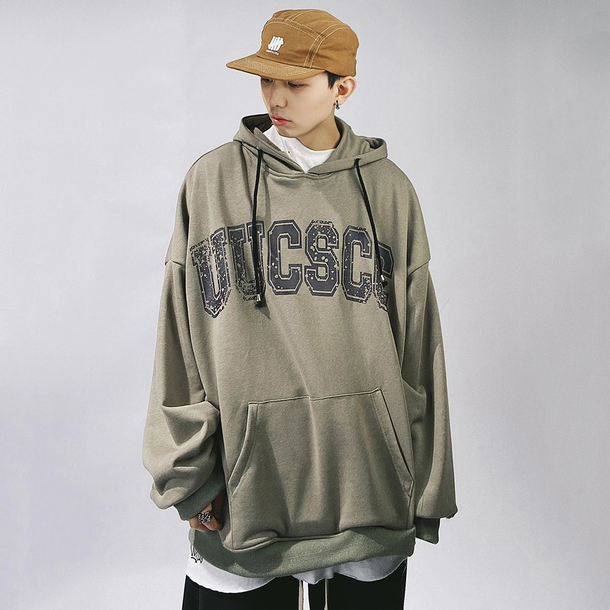 Vintage Streetwear Hoodies Splicing Oversized Hip Hop Y2K Hoodies Harajuku Pullovers Men Loose Tracksuits