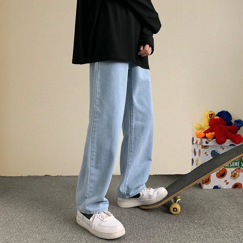 LAPPSTER Baggy Oversized Jeans Pants Denim 2023 Wide Leg Y2k Hip Hop Harem Pants Vintage Blue Denim Pants Black Straight Pants