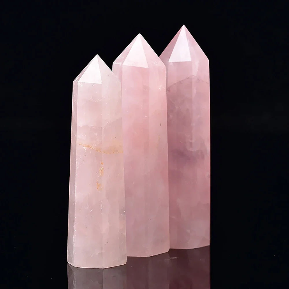 Natural Stone and Crystals Point Wand Witchcraft Rose Quartz Amethyst Home Decoration Mineral Stones Crafts Room Aquarium Decor