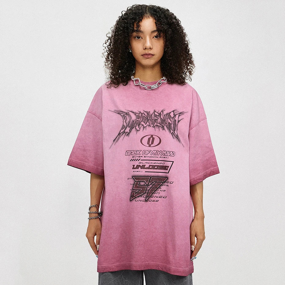 Washed Vintage T Shirts Summer Loose Short Sleeve Cotton Tee Tops Letter Printed Harajuku Oversized Hip Hop Streetwear T-shirt