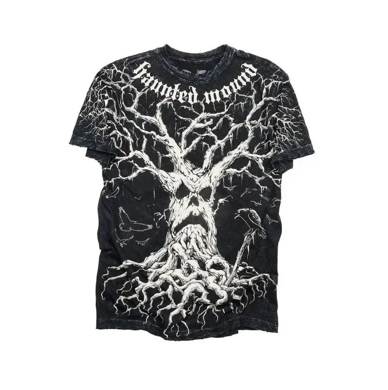 2000s Affliction Winter Long Sleeve T Shirt Hip Hop Crew Neck Oversized Sleeve Men Women Casual Gothic Clothing Tops Street Wear