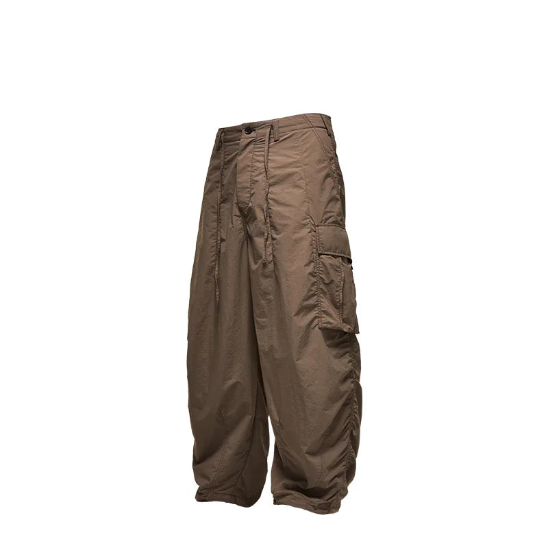 INFLATION Classical Parachute Cargo Pants Men Loose Fit Wide Leg Trousers Unisex Baggy Trousers