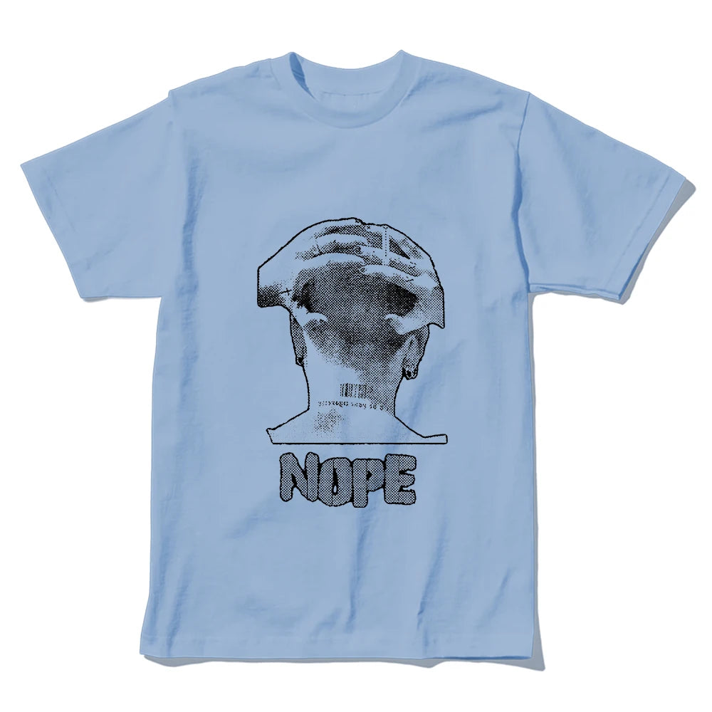 Coolmind U0089-T2 Nope Exclusive Graphic Print Streetwear 100% Cotton Men Tshirt Loose Big Size Unisex Tee Shirts